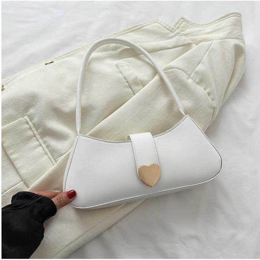 Designer white shoulder bag
